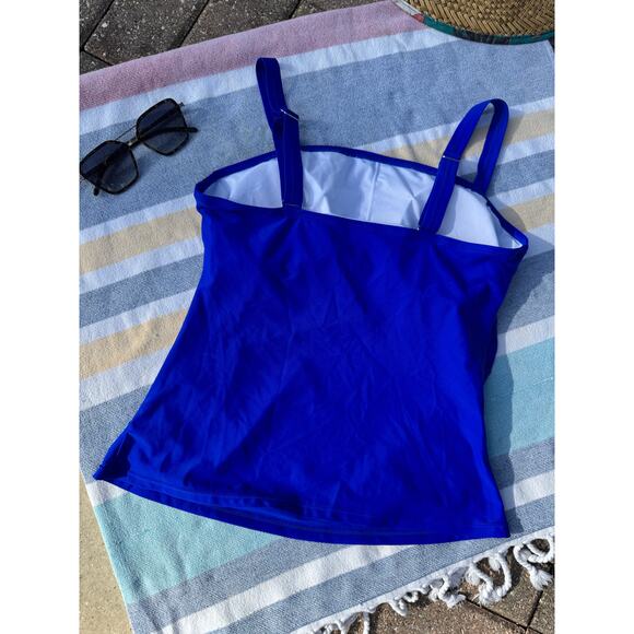 NWOT, Unknown Brand, Tankini with a skirt, Blue top Black Skirt, Sz L - Picture 12 of 12